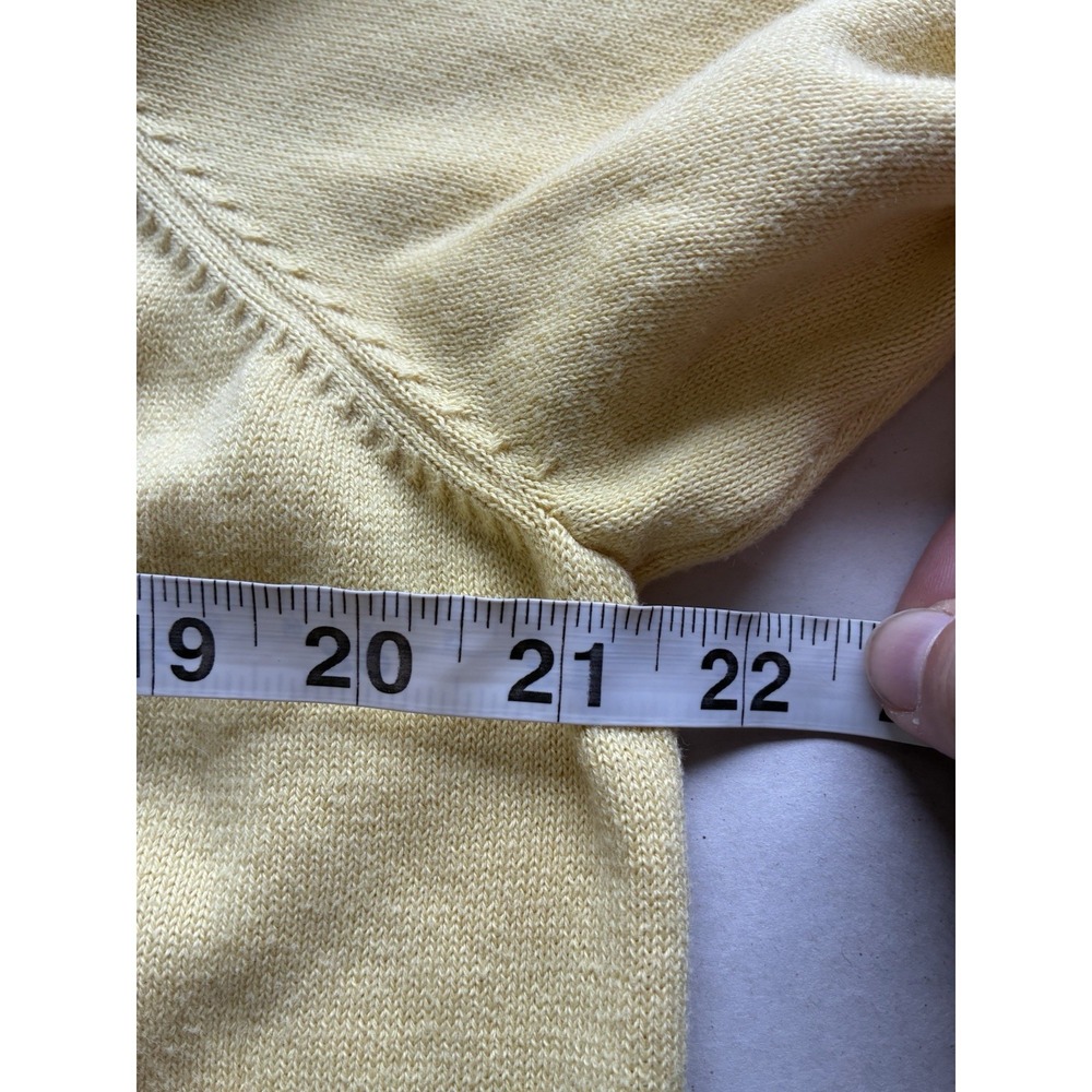ModCloth Sweater Sz XL Yellow Flamingo Knit‎ 100% Cotton 3/4 Sleeve Novelty - Picture 5 of 7